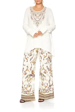 NECKLINE PRINT JUMPER IVORY