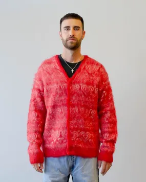 Needles Mohair Cardigan Heart Red