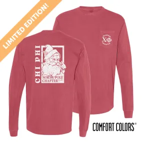 New! Chi Phi Limited Edition Comfort Colors North Pole Chapter Tee