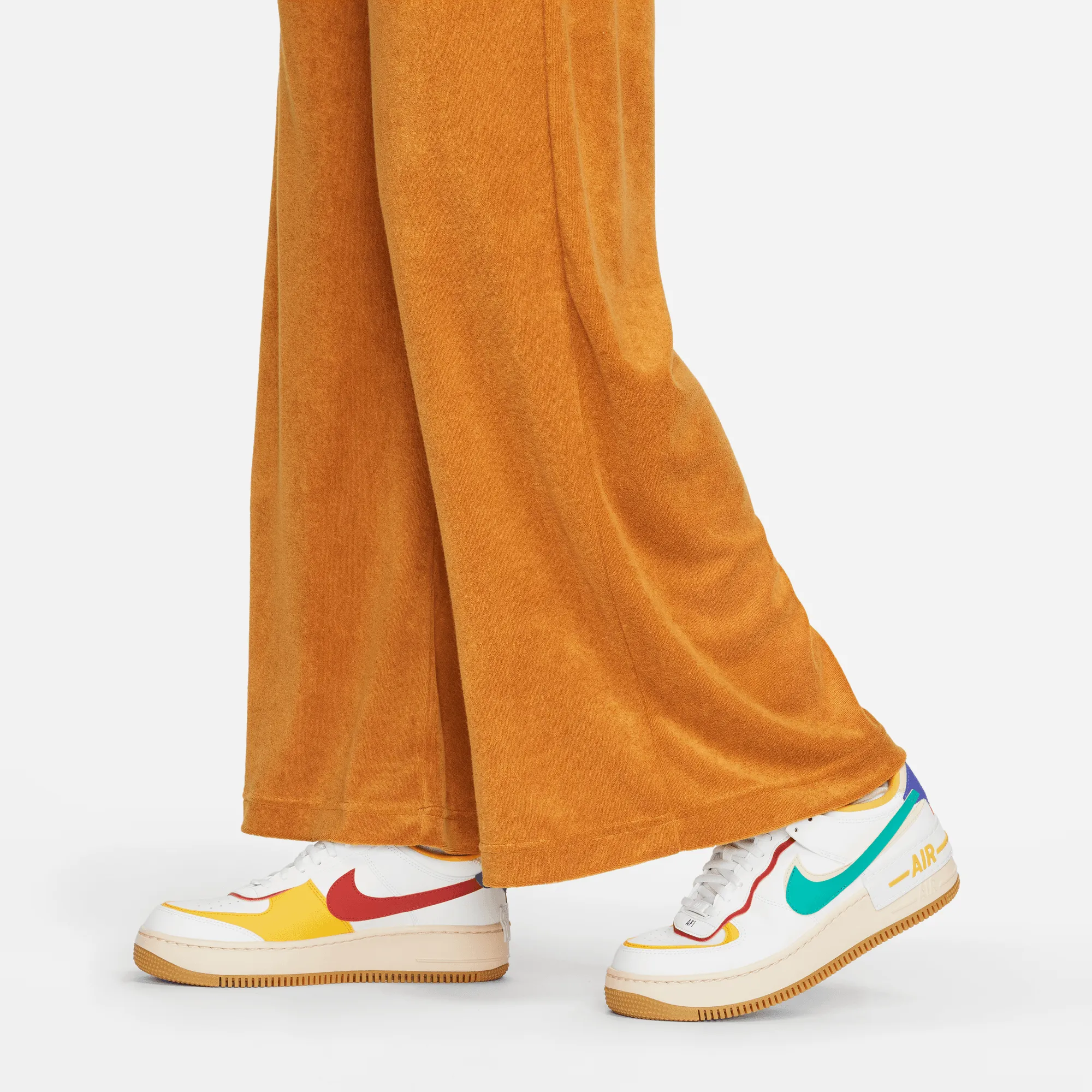 Nike Sportswear Women's Yellow Terry Wide Leg Pants