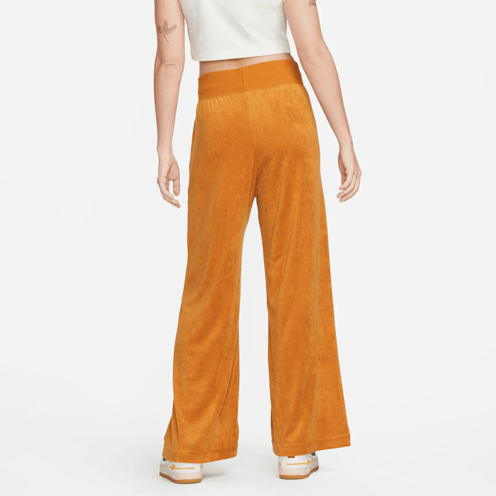 Nike Sportswear Women's Yellow Terry Wide Leg Pants