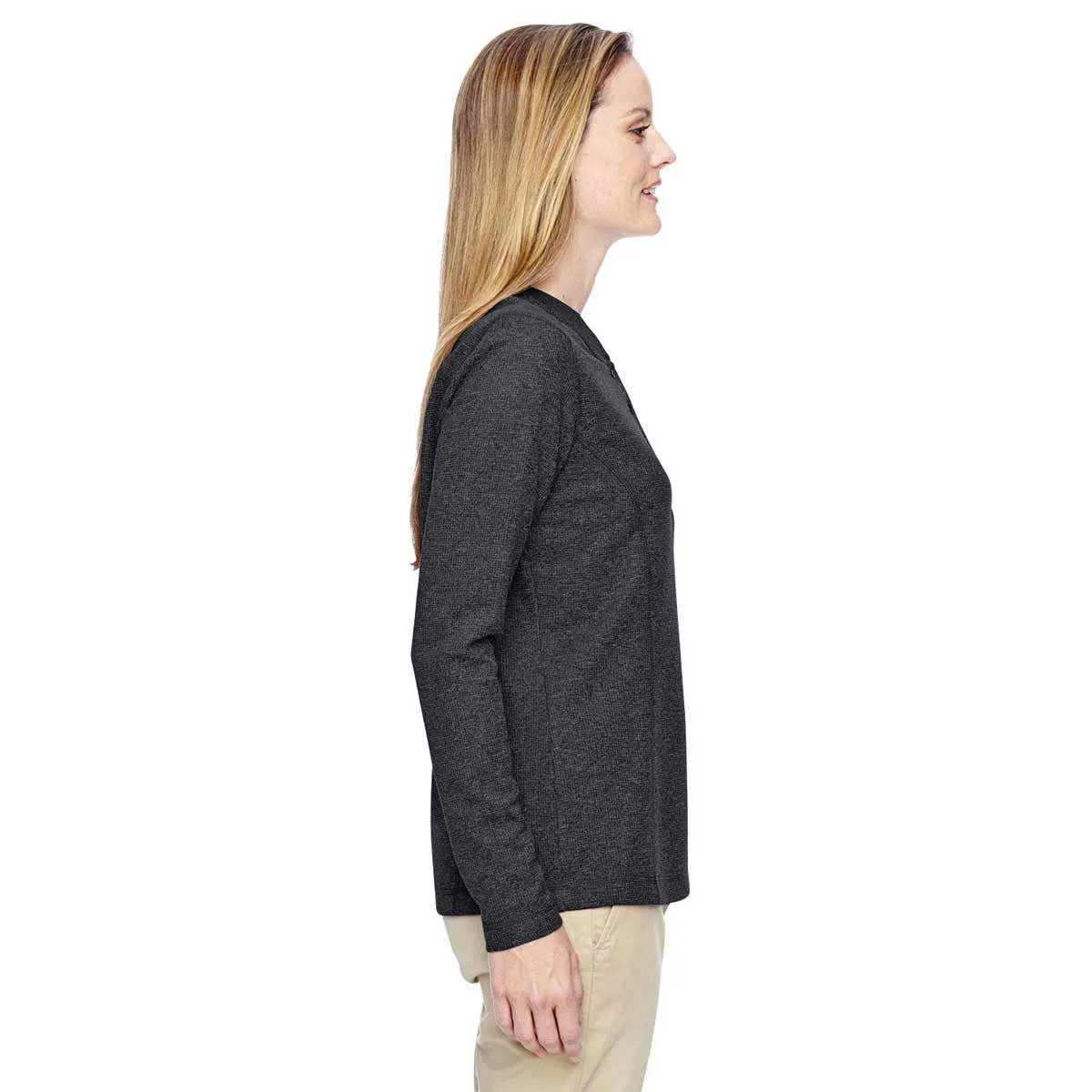 North End Women's Navy Excursion Nomad Performance Waffle Henley