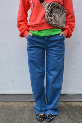 Numph Amber Blue Denim Trousers