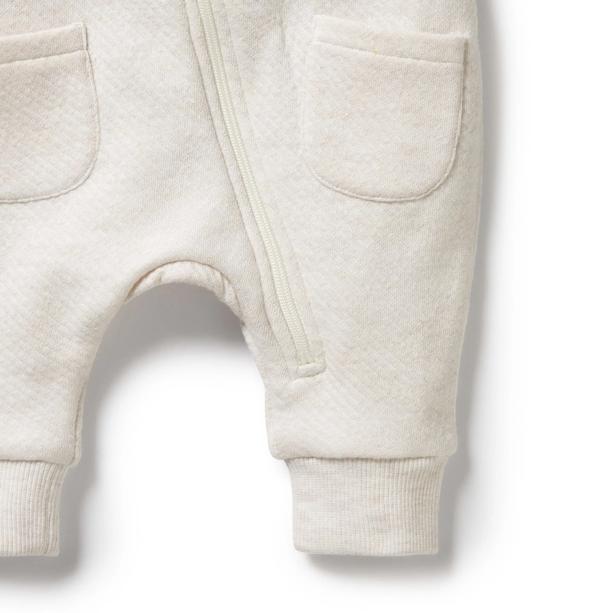 Organic Cotton Quilted Growsuit | Oatmeal