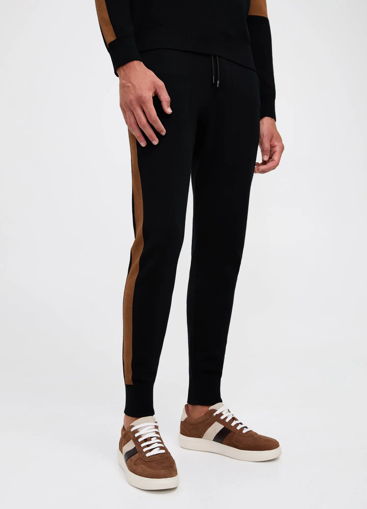 Panelled Knit Track Pant Black