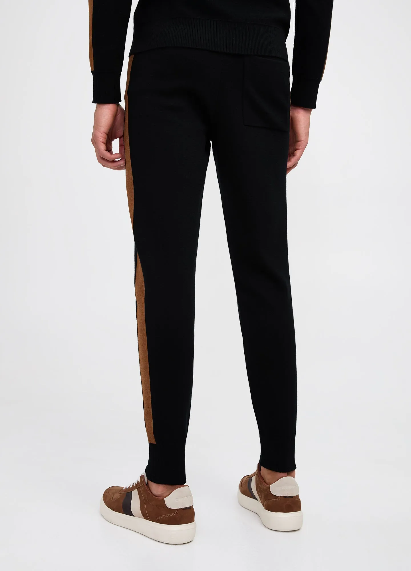 Panelled Knit Track Pant Black