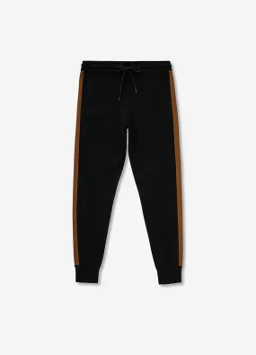 Panelled Knit Track Pant Black