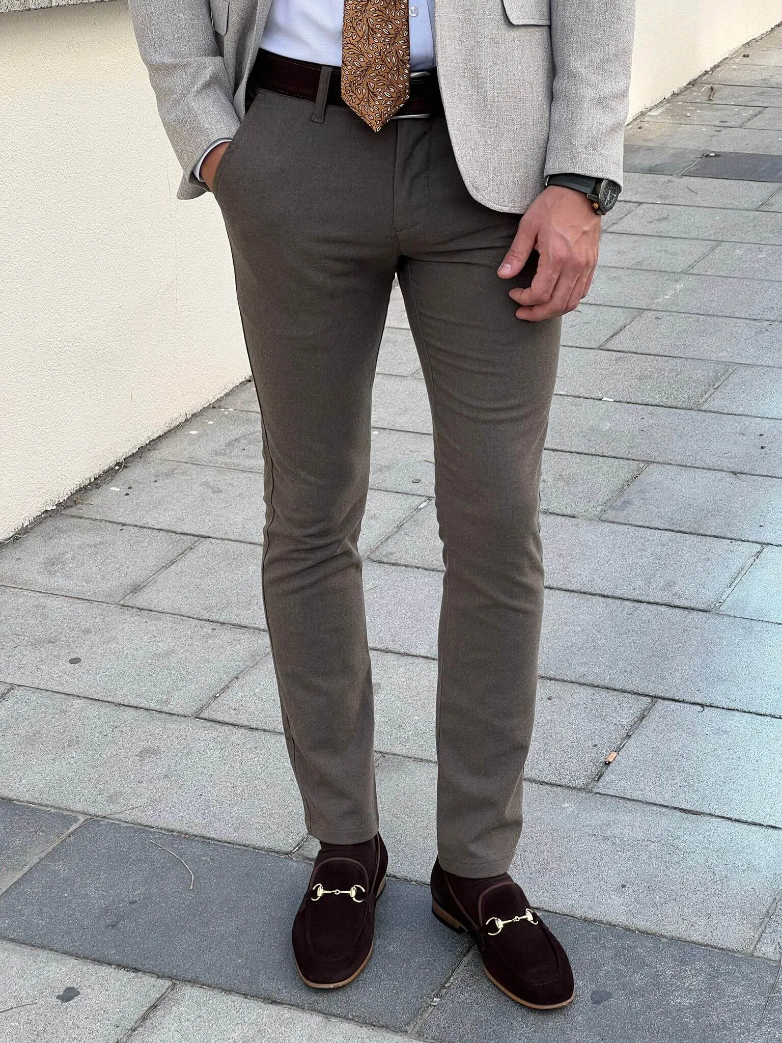 Patterned Mink Trouser