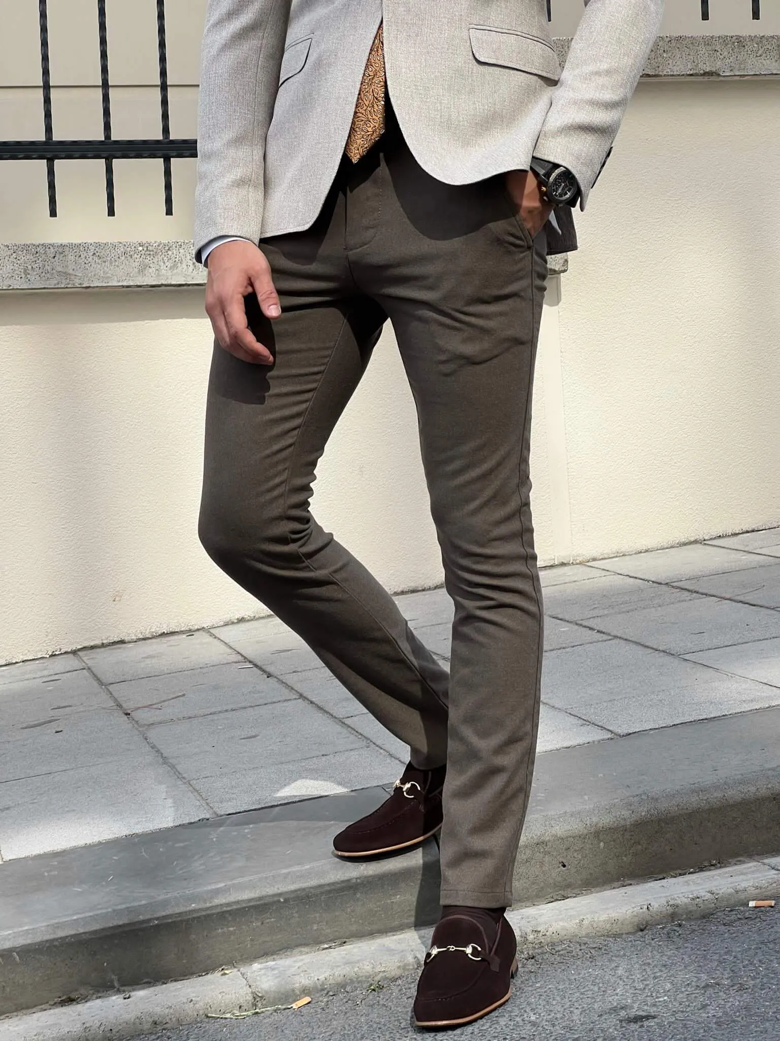 Patterned Mink Trouser