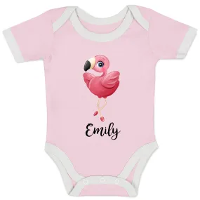 [Personalized] Endanzoo Organic Baby Bodysuit- Little Flamingo Ballerina Girl
