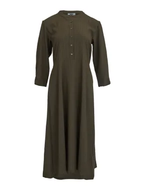 Pinstripe Wide Sleeve Henley Dress