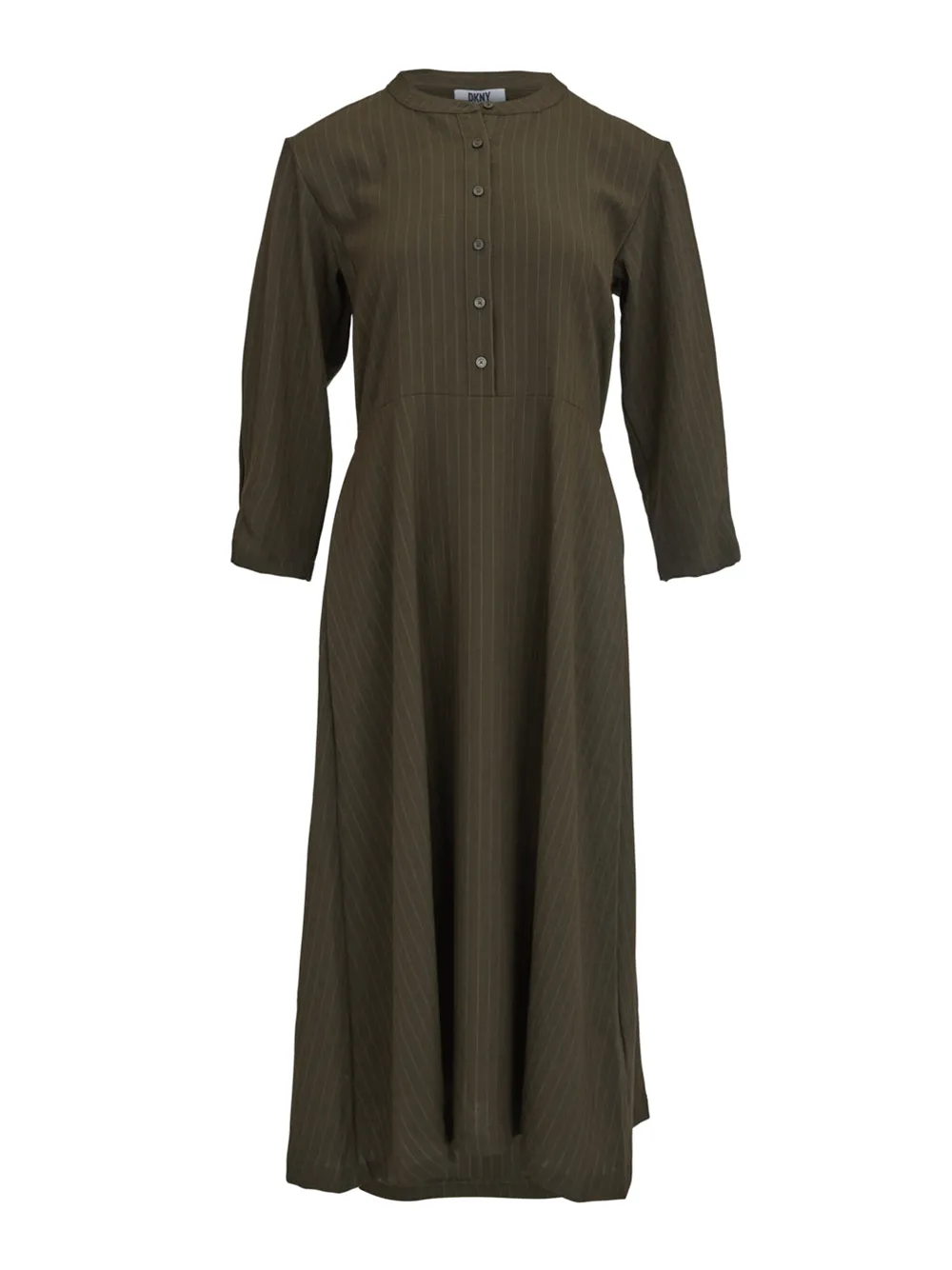 Pinstripe Wide Sleeve Henley Dress