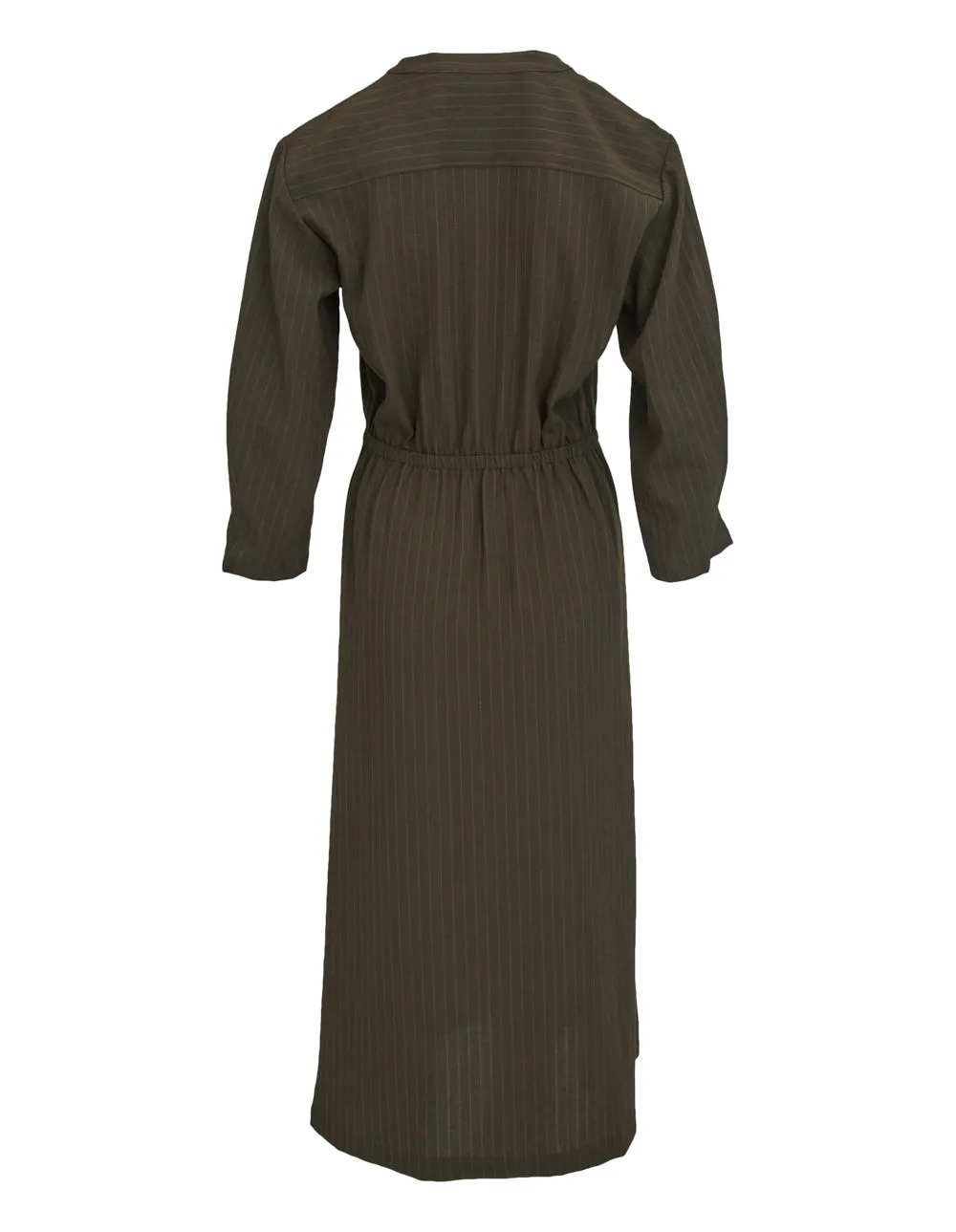 Pinstripe Wide Sleeve Henley Dress