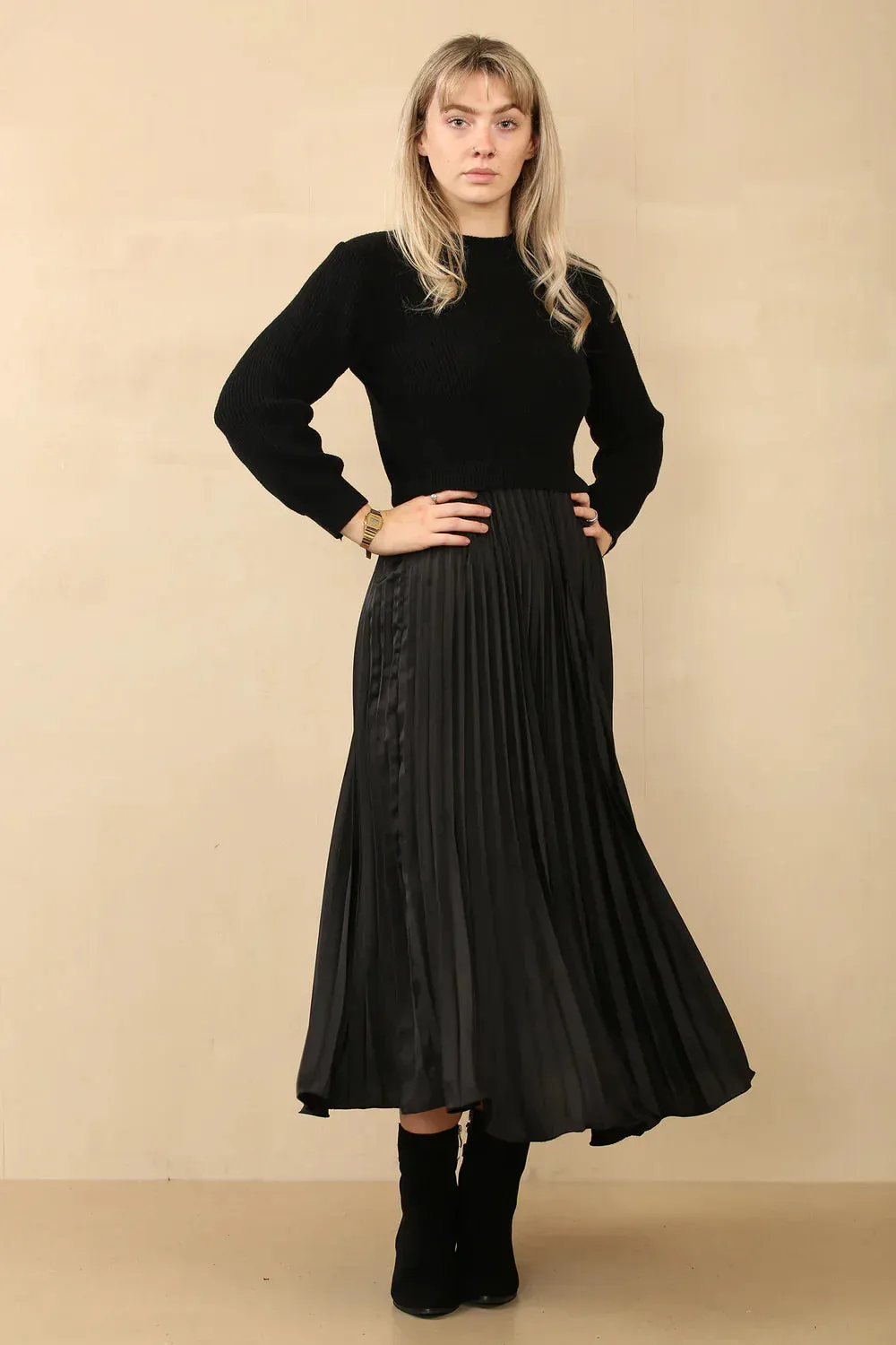Pleated Jumper Dress