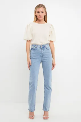 Pleated Shoulder Knit Top