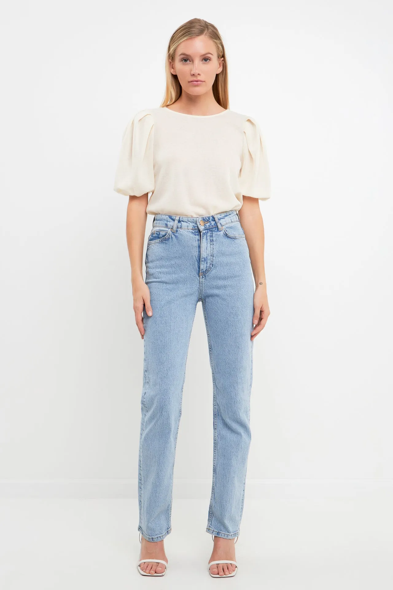 Pleated Shoulder Knit Top