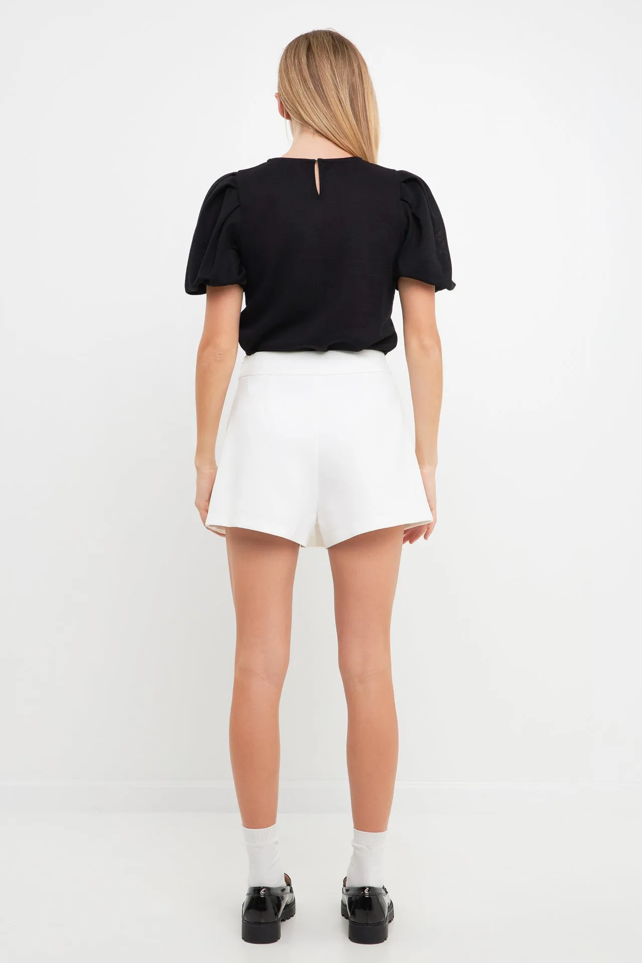 Pleated Shoulder Knit Top