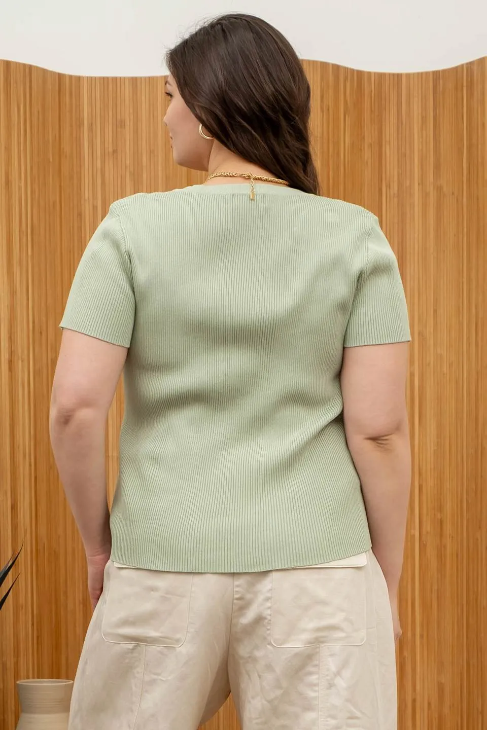 PLUS SNAP BUTTON SWEATER KNIT TOP