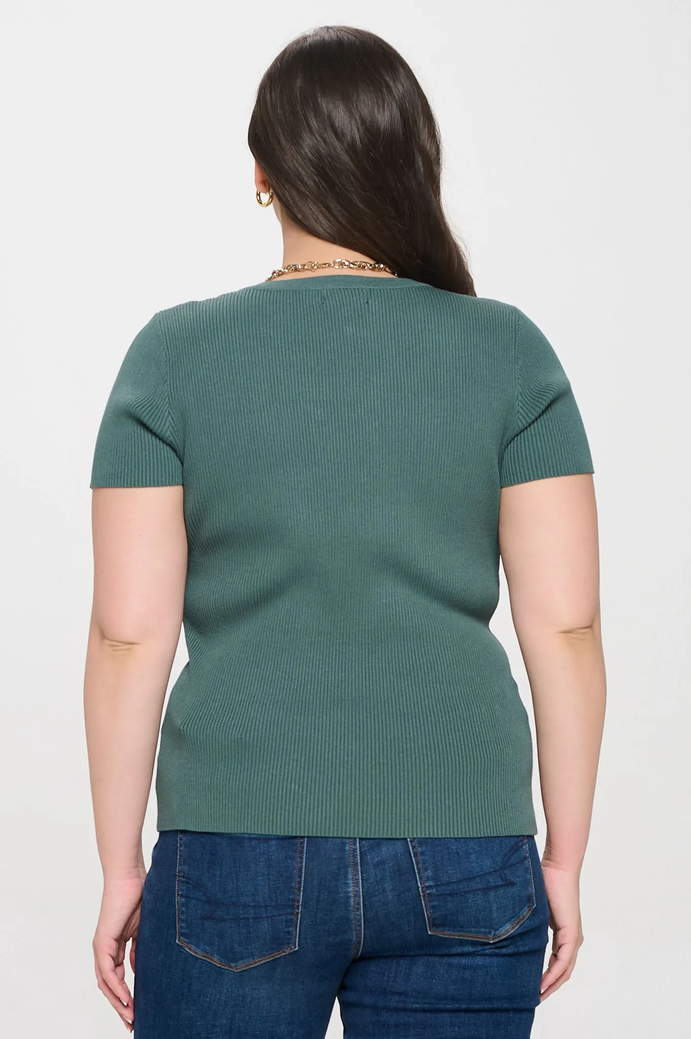 PLUS SNAP BUTTON SWEATER KNIT TOP