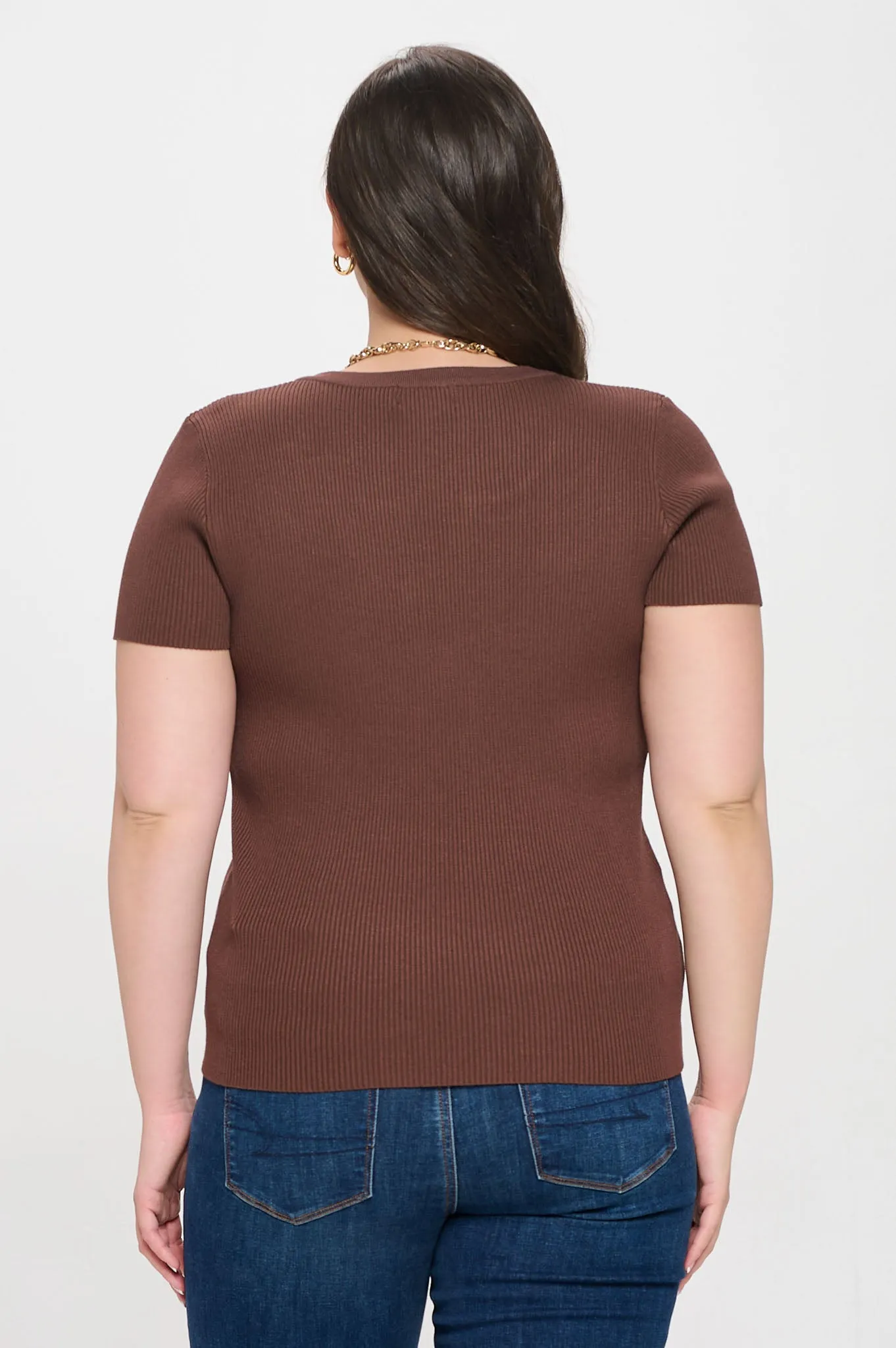 PLUS SNAP BUTTON SWEATER KNIT TOP