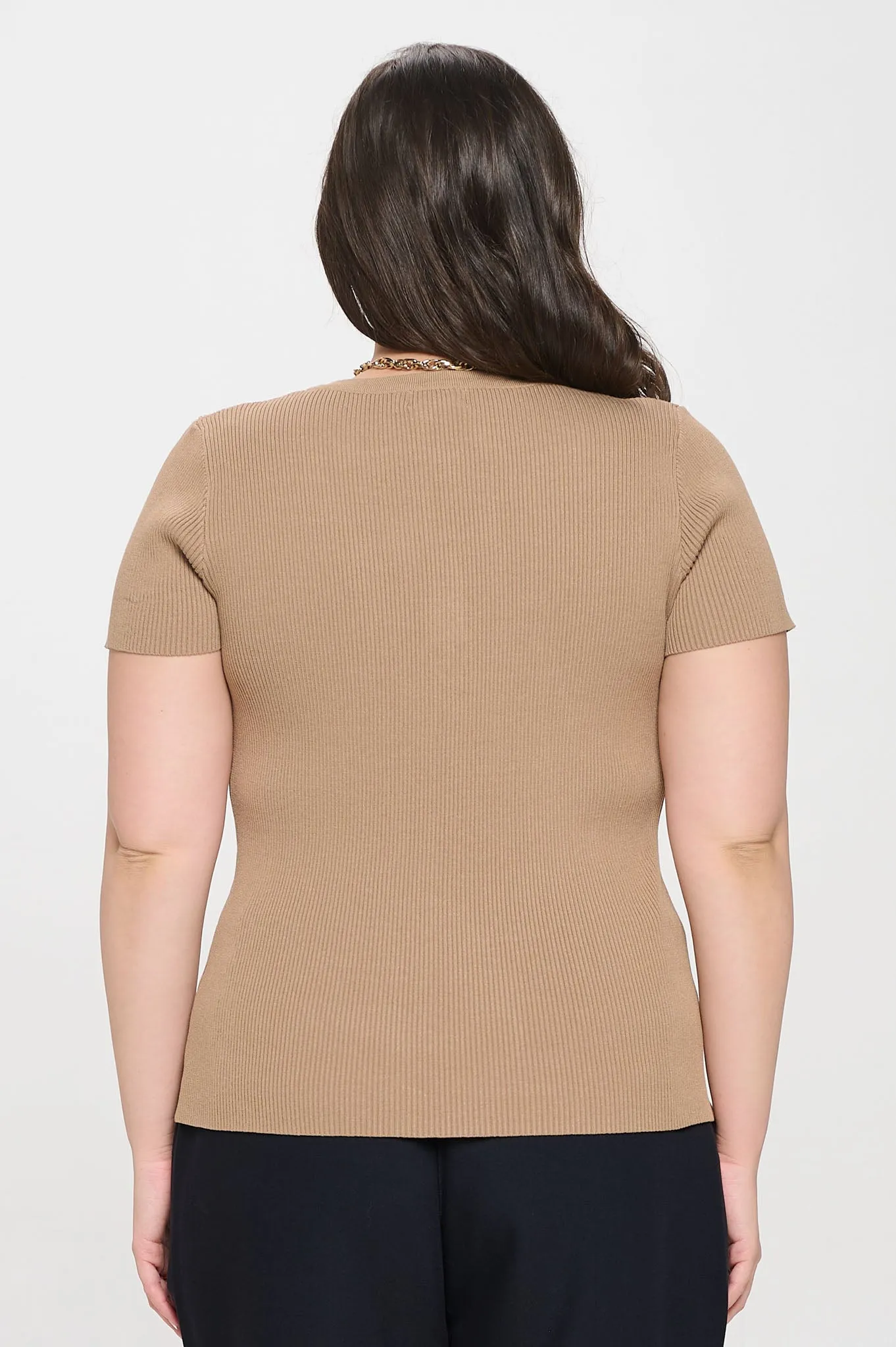 PLUS SNAP BUTTON SWEATER KNIT TOP