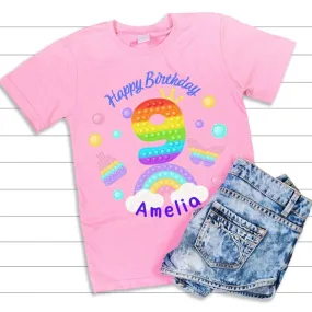 Pop It Theme Customized T-Shirt for 9th Birthday | Ninth Birthday
