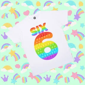 Popit Theme Sixth Birthday T-Shirt | 6th Birthday