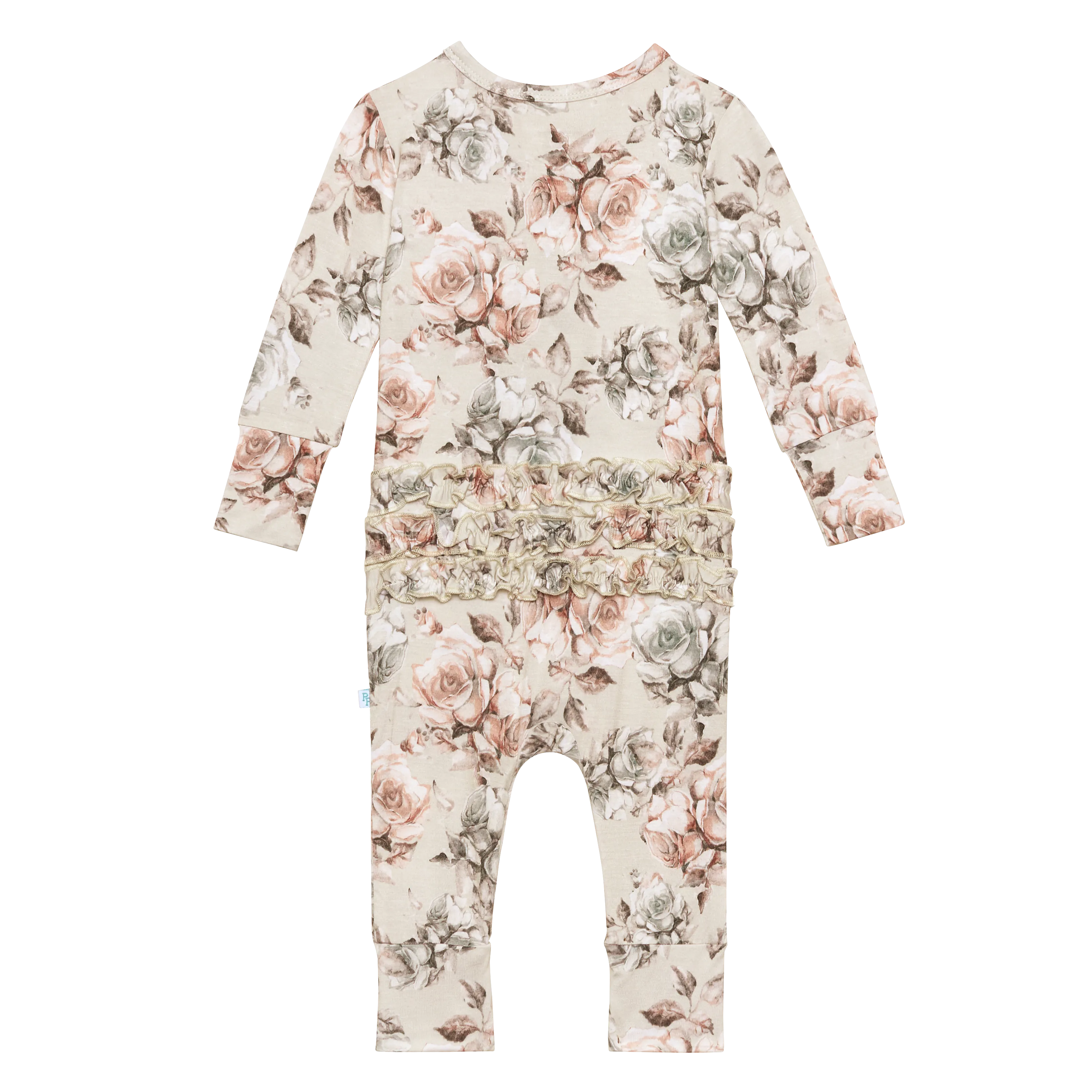 Posh Peanut Daniella L/S Ruffled Henley Romper