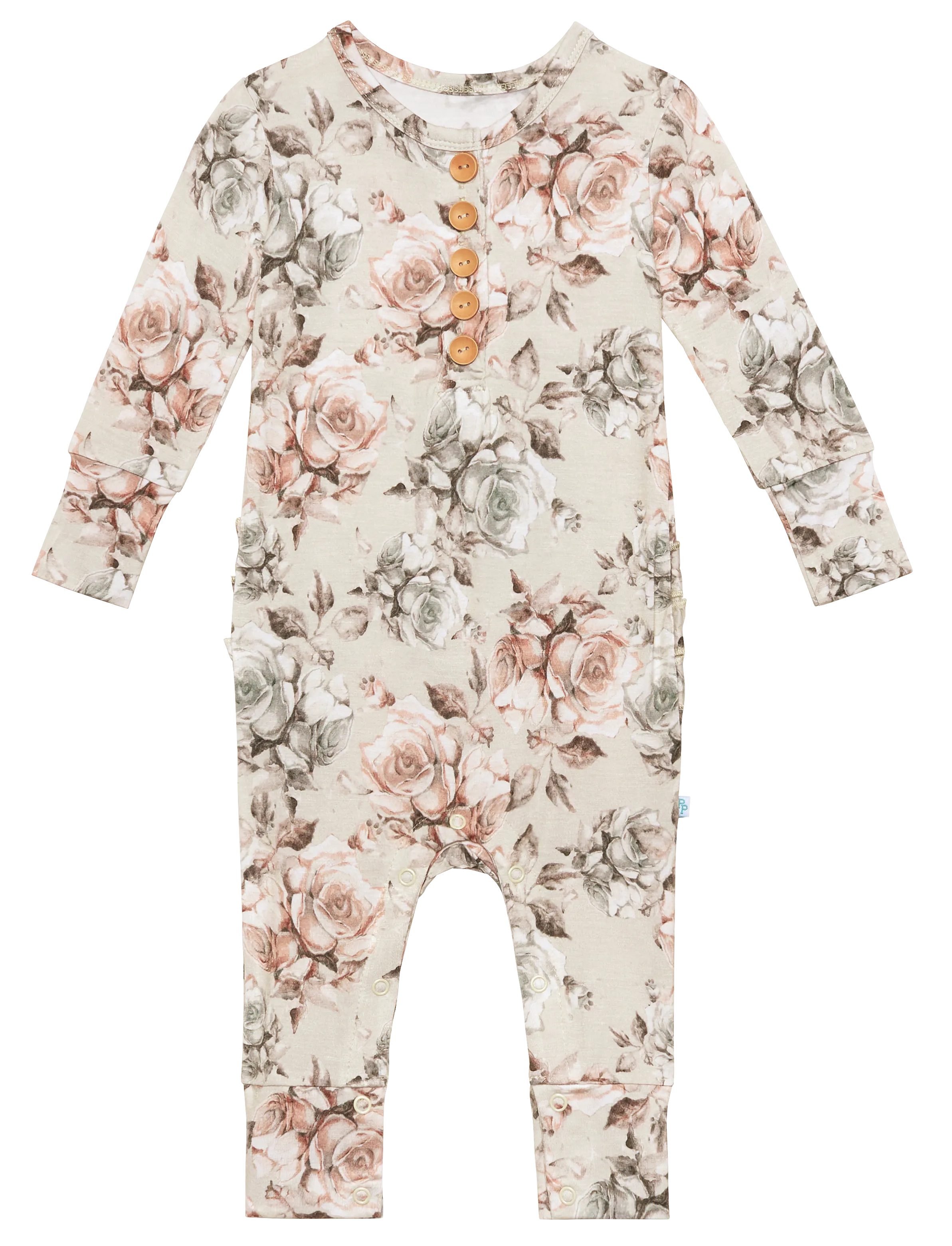 Posh Peanut Daniella L/S Ruffled Henley Romper