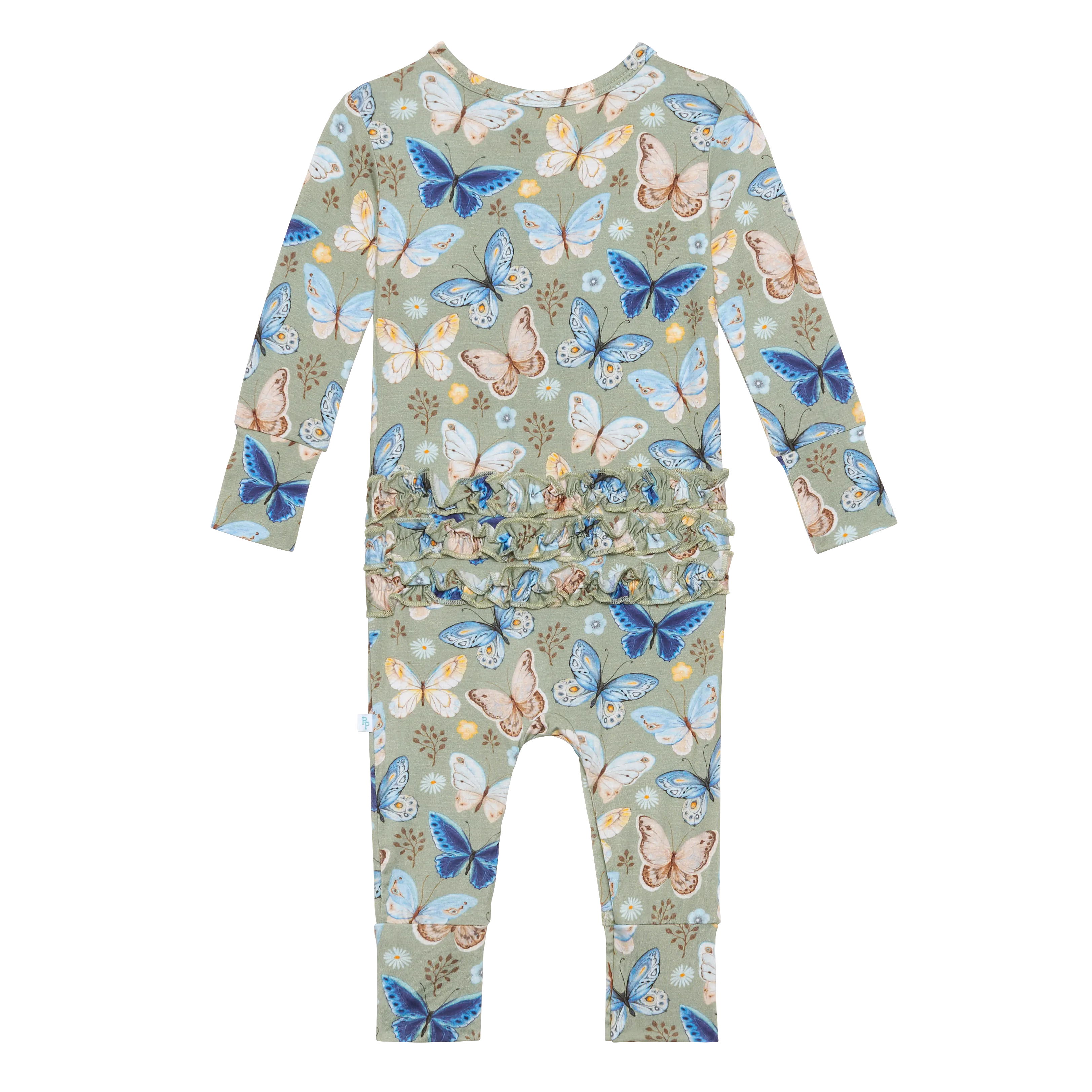 Posh Peanut Lucy L/S Ruffled Henley Romper