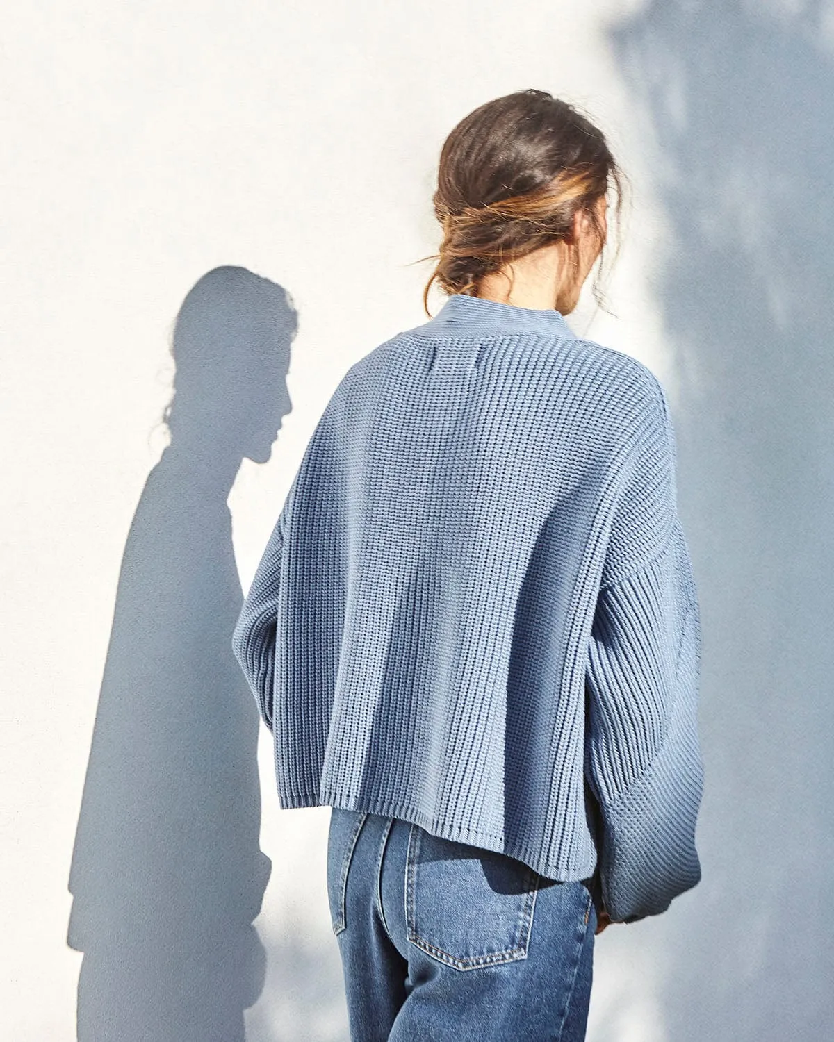 Preila: Baltic Blue Merino Wool Cardigan