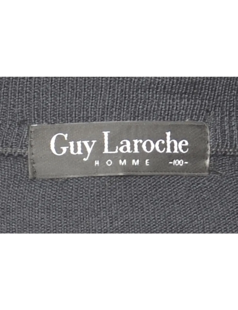 Quarter Zip High Neck Jumper - L