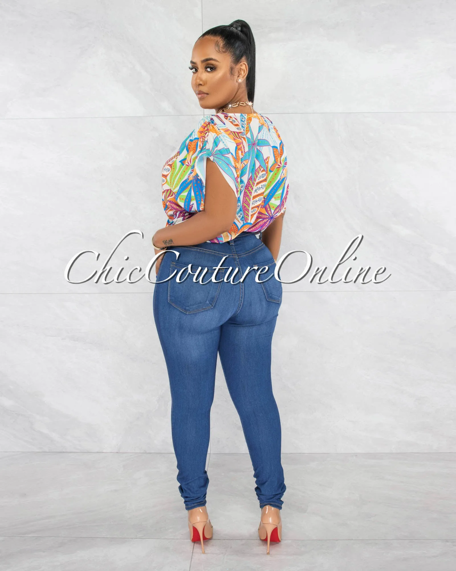 *Renny Multi-Color Print Wide Bodysuit