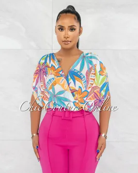 *Renny Multi-Color Print Wide Bodysuit