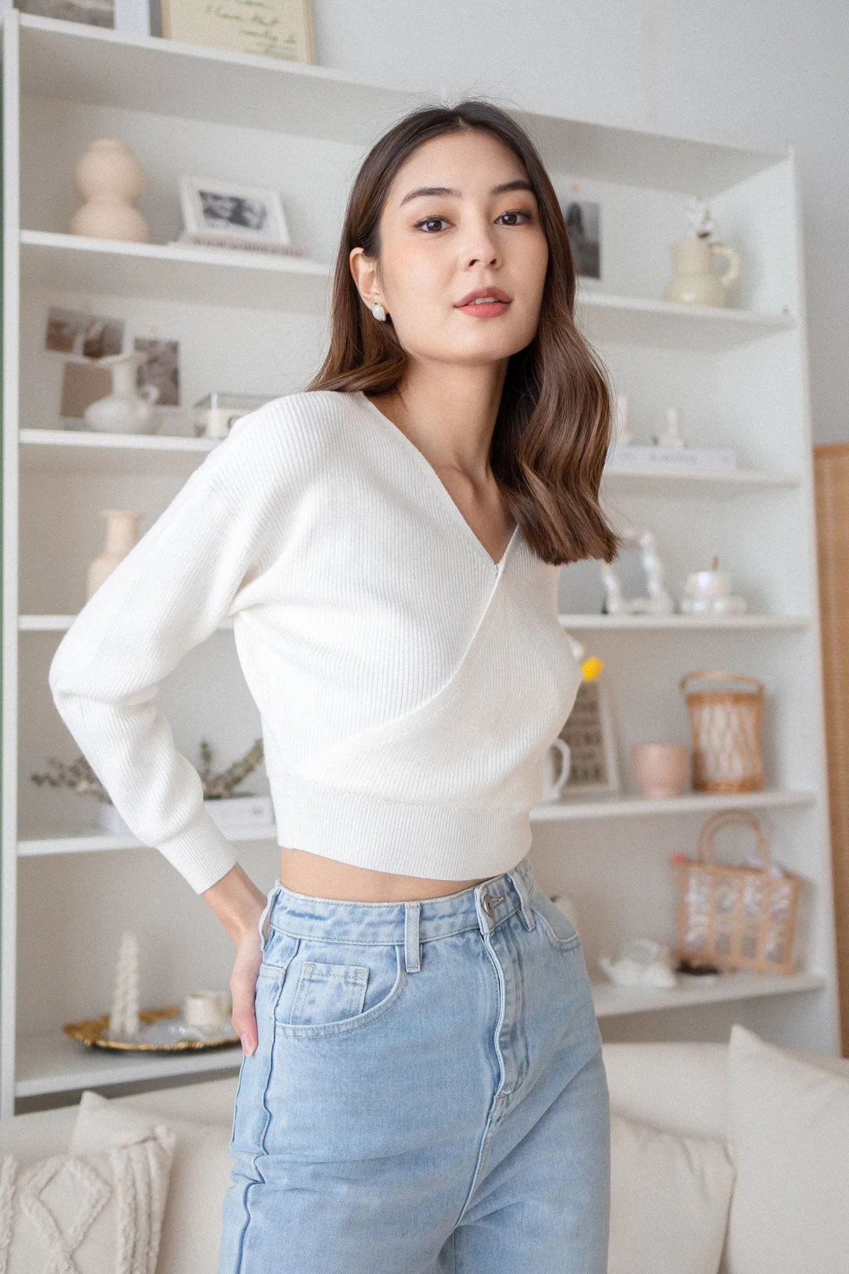 RESTOCKED** CABANA KNIT TOP IN WHITE