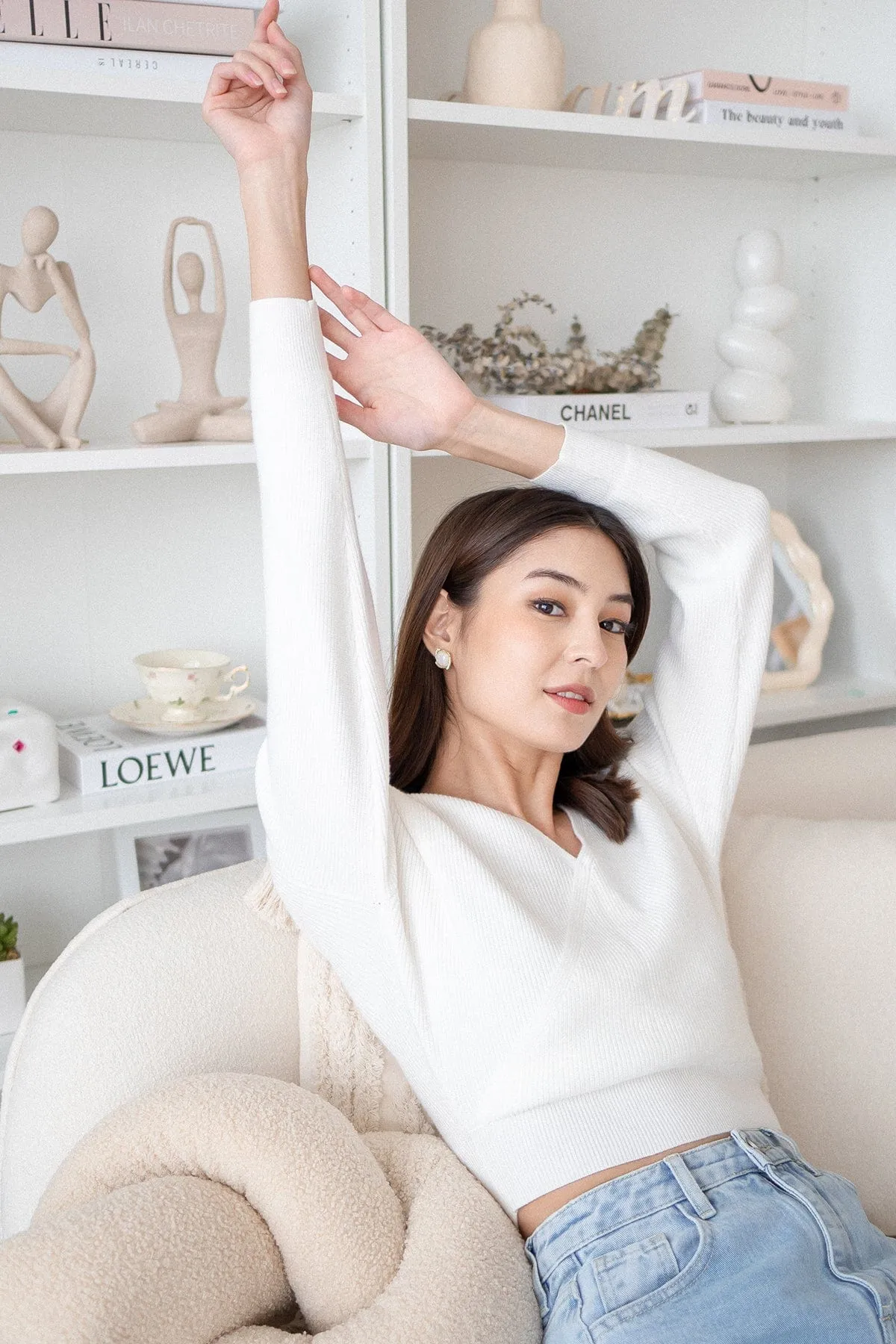 RESTOCKED** CABANA KNIT TOP IN WHITE