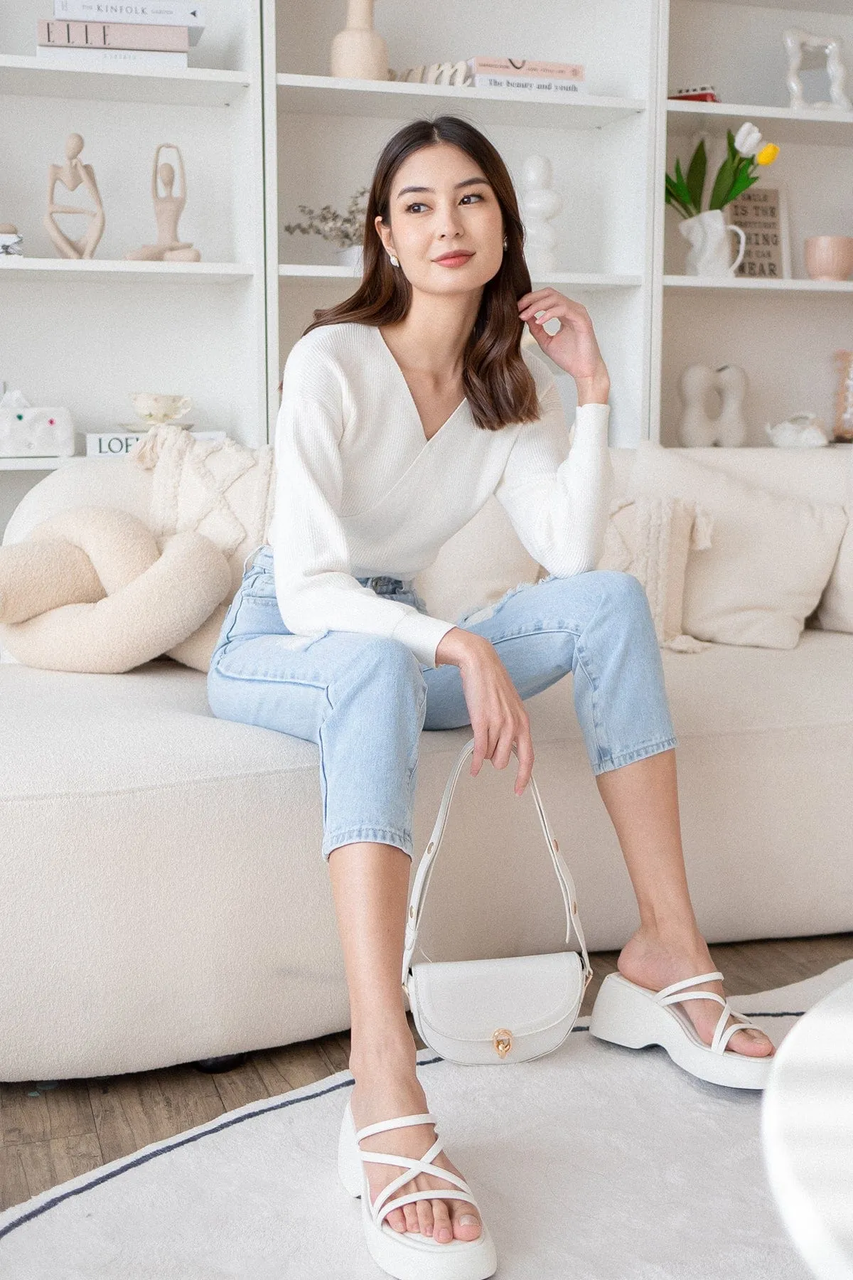 RESTOCKED** CABANA KNIT TOP IN WHITE