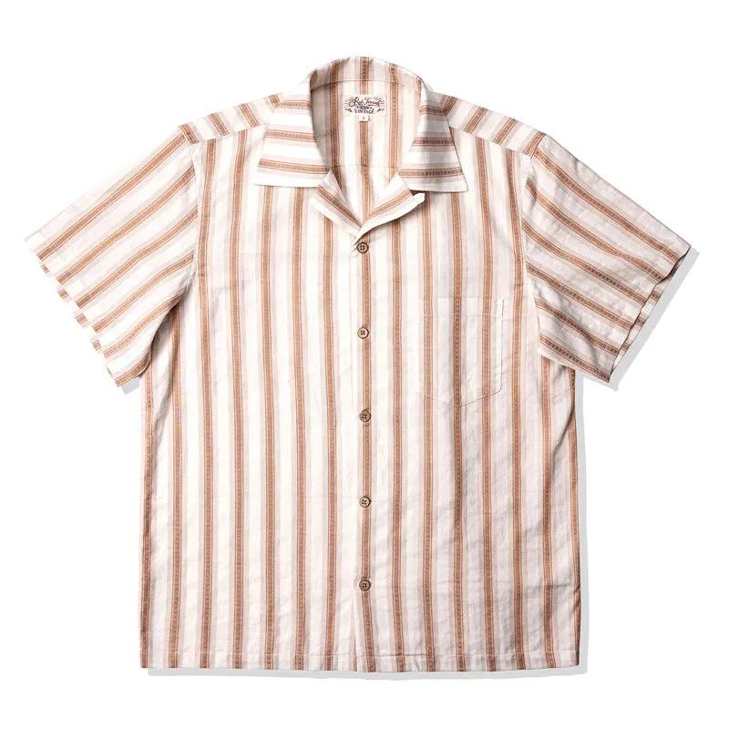 Retro Jacquard Striped Shirts - Vintage Style Holiday Aloha Camp Shirt