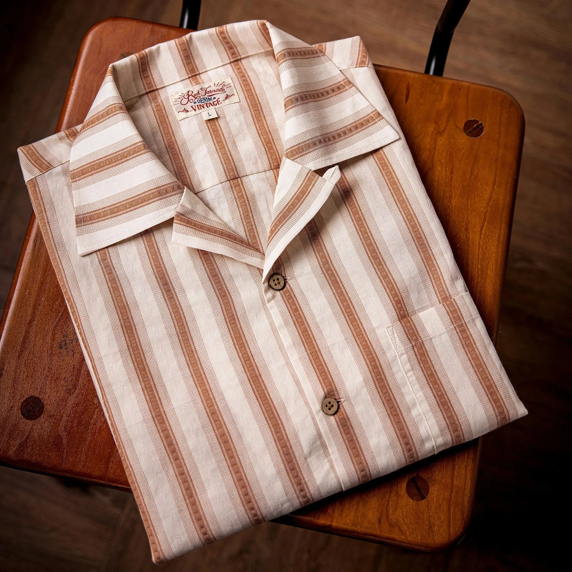 Retro Jacquard Striped Shirts - Vintage Style Holiday Aloha Camp Shirt