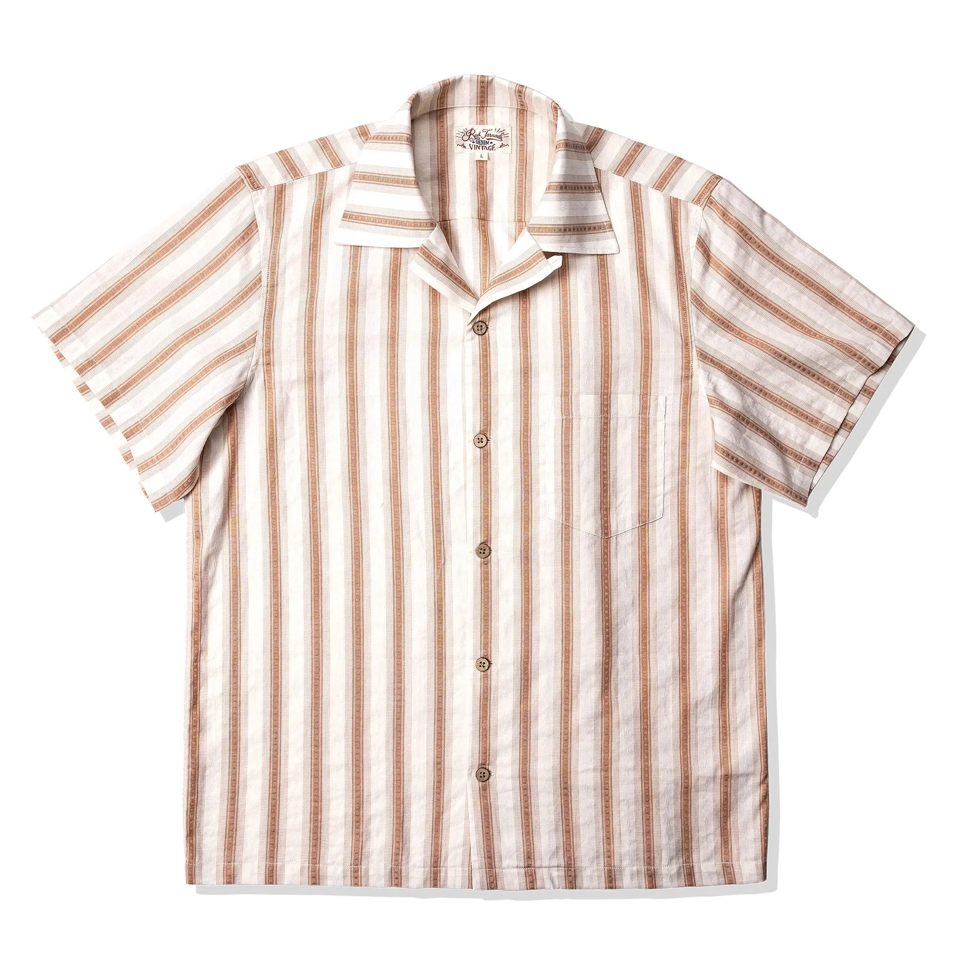 Retro Jacquard Striped Shirts - Vintage Style Holiday Aloha Camp Shirt
