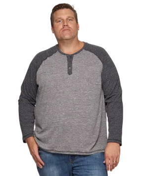 ROLLINS SNOW SLUB LS RAGLAN HENLEY BIG & TALL
