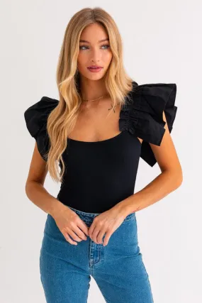 Ruffle Shoulder Bodysuit