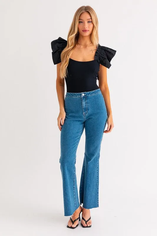Ruffle Shoulder Bodysuit