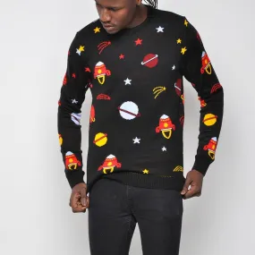 Run & Fly - Space - Mens Jumper - Black