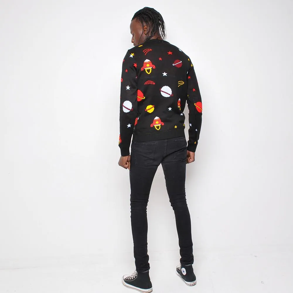 Run & Fly - Space - Mens Jumper - Black