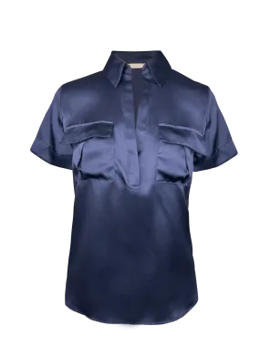 Safari Short Sleeve Henley - Ink Blue
