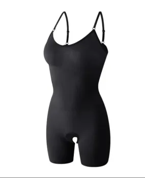 Seamless Compression Open Crotch Bodysuit for Women M 460551