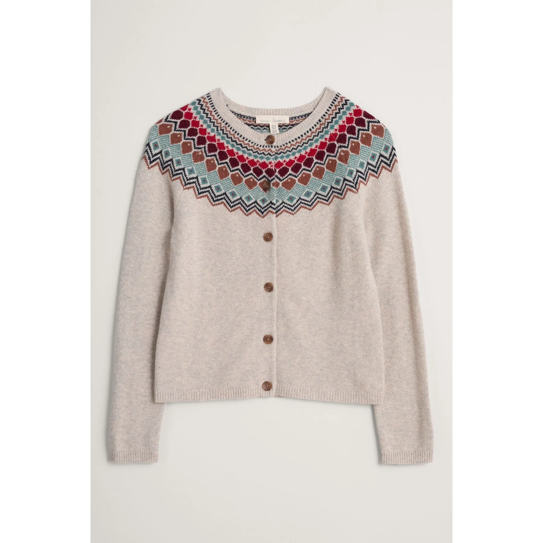 Seasalt Holly Blue Cardigan Andrena Aran Dahlia Mix