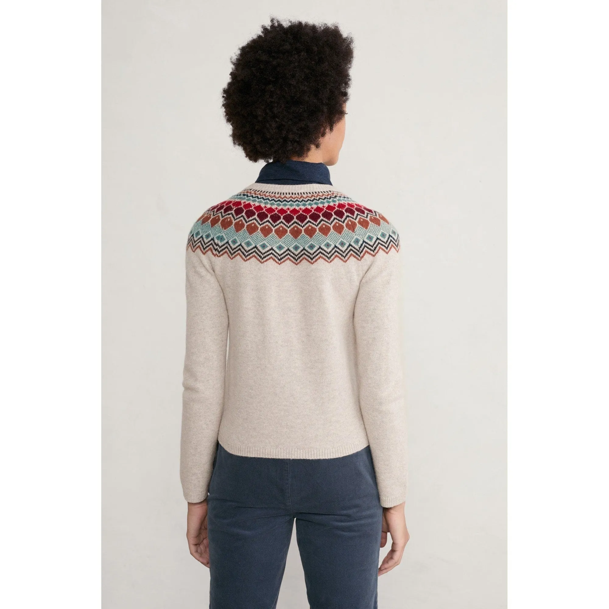 Seasalt Holly Blue Cardigan Andrena Aran Dahlia Mix
