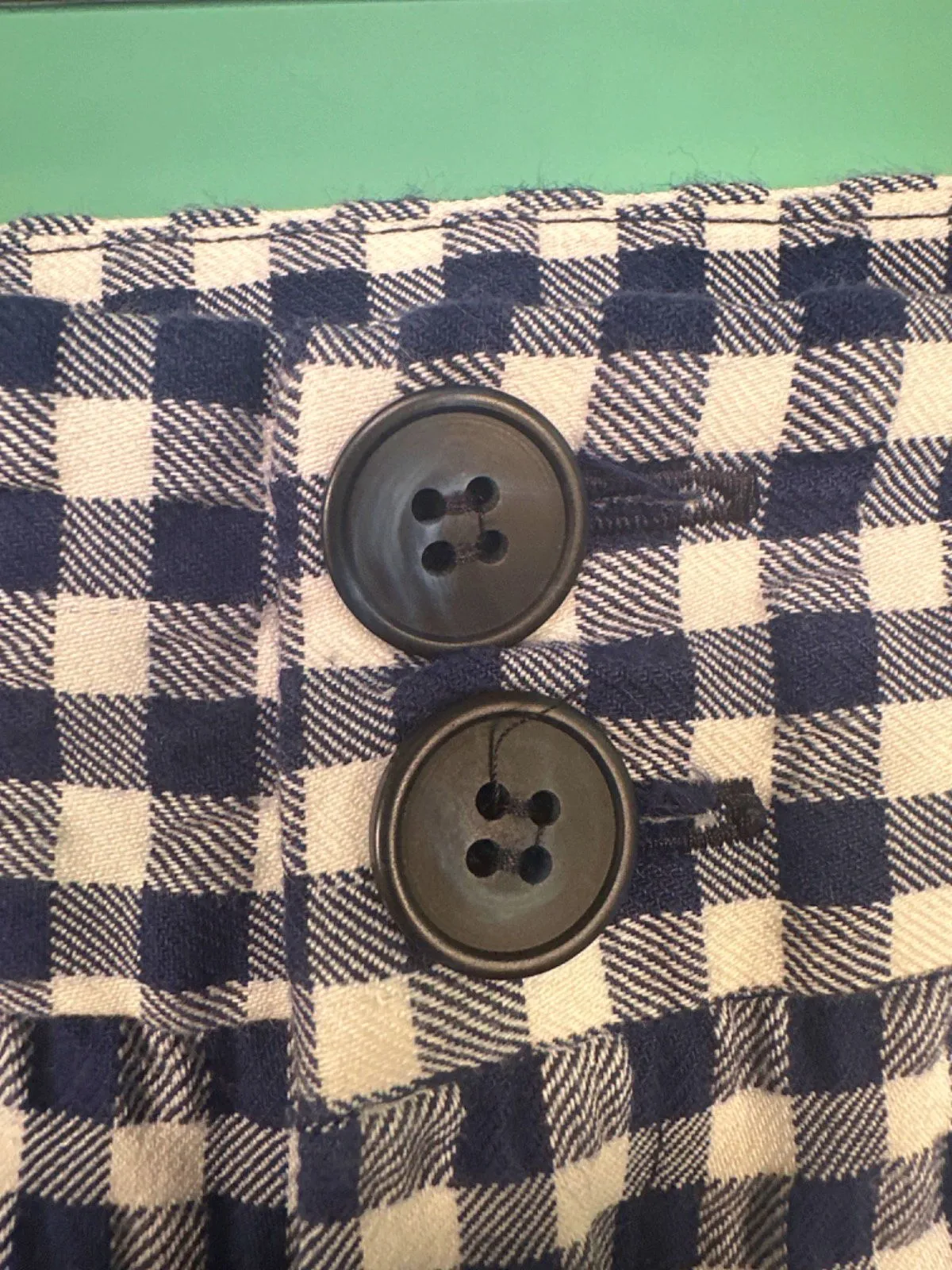 Seen Worn Kept Blue and White Gingham Check Trousers UK 8